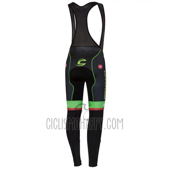 Cannondale Cycling Jersey Bib Tight 2016 Men Long Sleeve Black and Green
